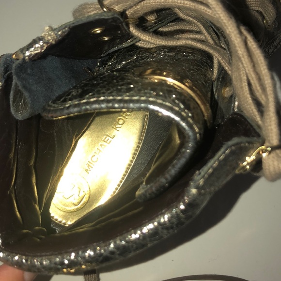 Michael Kors Hightop Gold Sneaker - Picture 6 of 6